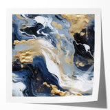 Abstract wall art print featuring vibrant, colorful strokes in shades of blue, pink, and gold, perfect for modern home decor or gallery walls.