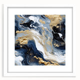 Abstract strokes wall art framed with a white mat, showcasing vibrant colors and dynamic patterns, perfect for modern home decor. Ideal for enhancing any living space.