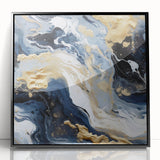 Framed wall art showcasing abstract strokes in black and white, adding a modern touch to any decor. Perfect for contemporary interiors, enhancing visual appeal.