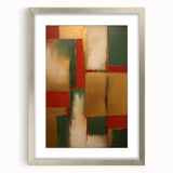 Abstract wall art featuring colorful strokes in a silver frame with matting, ideal for modern decor. Perfect addition to living room or office settings.