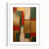 Abstract strokes wall art framed with a white mat, showcasing vibrant colors and dynamic patterns, ideal for modern interior decor, adding artistic flair to any space.