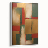 Abstract strokes wall art displayed in a white frame, showcasing a modern design with soft pastel colors and dynamic lines, ideal for contemporary home decor.