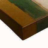 Close-up of vibrant abstract strokes wall art on stretched canvas, showcasing dynamic colors and textures, perfect for modern home decor enhancement.