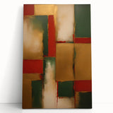 Abstract wall art featuring bold, dynamic strokes in vibrant colors on a stretched canvas, leaning against a neutral wall, perfect for modern home decor.