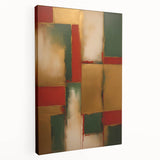 Abstract wall art featuring vibrant strokes in shades of blue, orange, and yellow, displayed on a stretched canvas with a side view, ideal for modern decor.