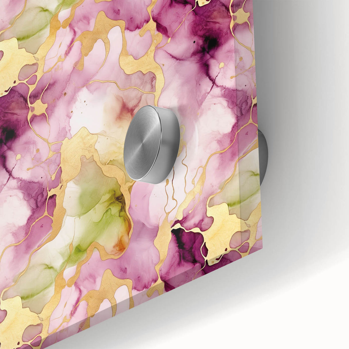 Abstract wall art featuring bold, colorful strokes on acrylic glass, showcasing a modern design ideal for contemporary home decor. The vibrant hues and fluid patterns create a dynamic visual appeal, perfect for enhancing any living space.