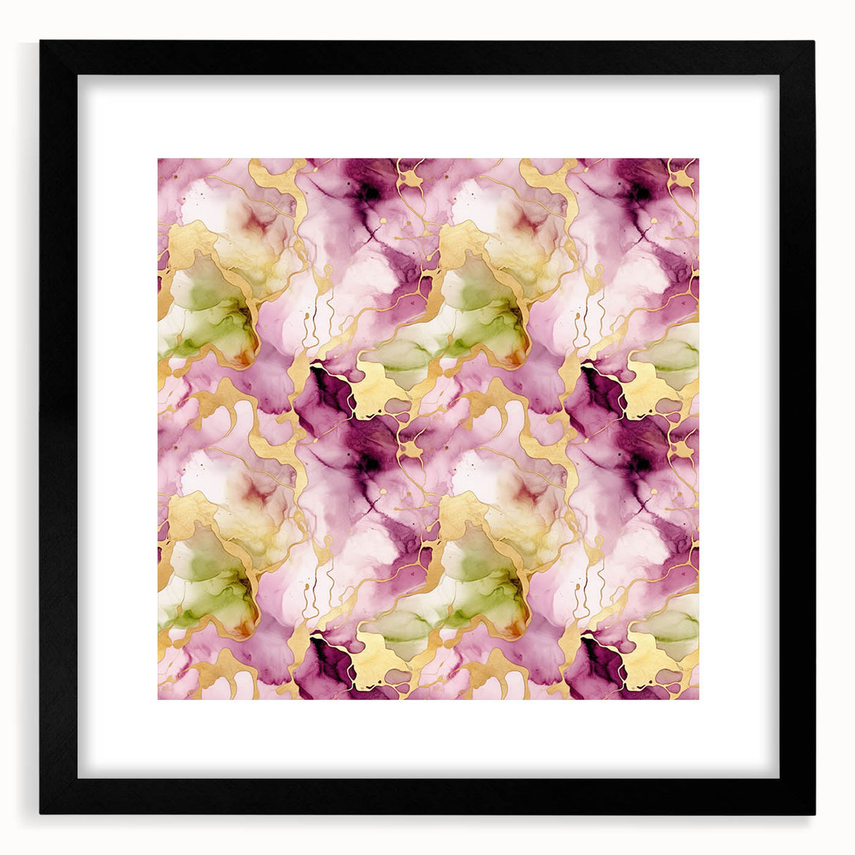 Abstract wall art featuring bold strokes in various colors, framed with a black mat, showcasing a modern design ideal for contemporary home decor.