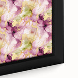 Close-up view of a framed abstract strokes wall art piece showcasing vibrant colors and dynamic brushwork, ideal for modern home decor and artistic expression.