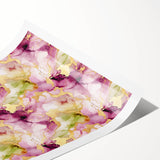 Abstract wall art print featuring vibrant strokes in shades of blue, orange, and yellow, rolled for shipping in a protective cardboard tube, ideal for modern decor.