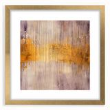Abstract strokes wall art framed in gold with a white mat, showcasing a modern design with vibrant colors and dynamic patterns, ideal for contemporary decor.