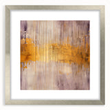 Abstract strokes wall art featuring vibrant colors and dynamic shapes in a silver frame with a mat, adding a modern touch to any interior decor.