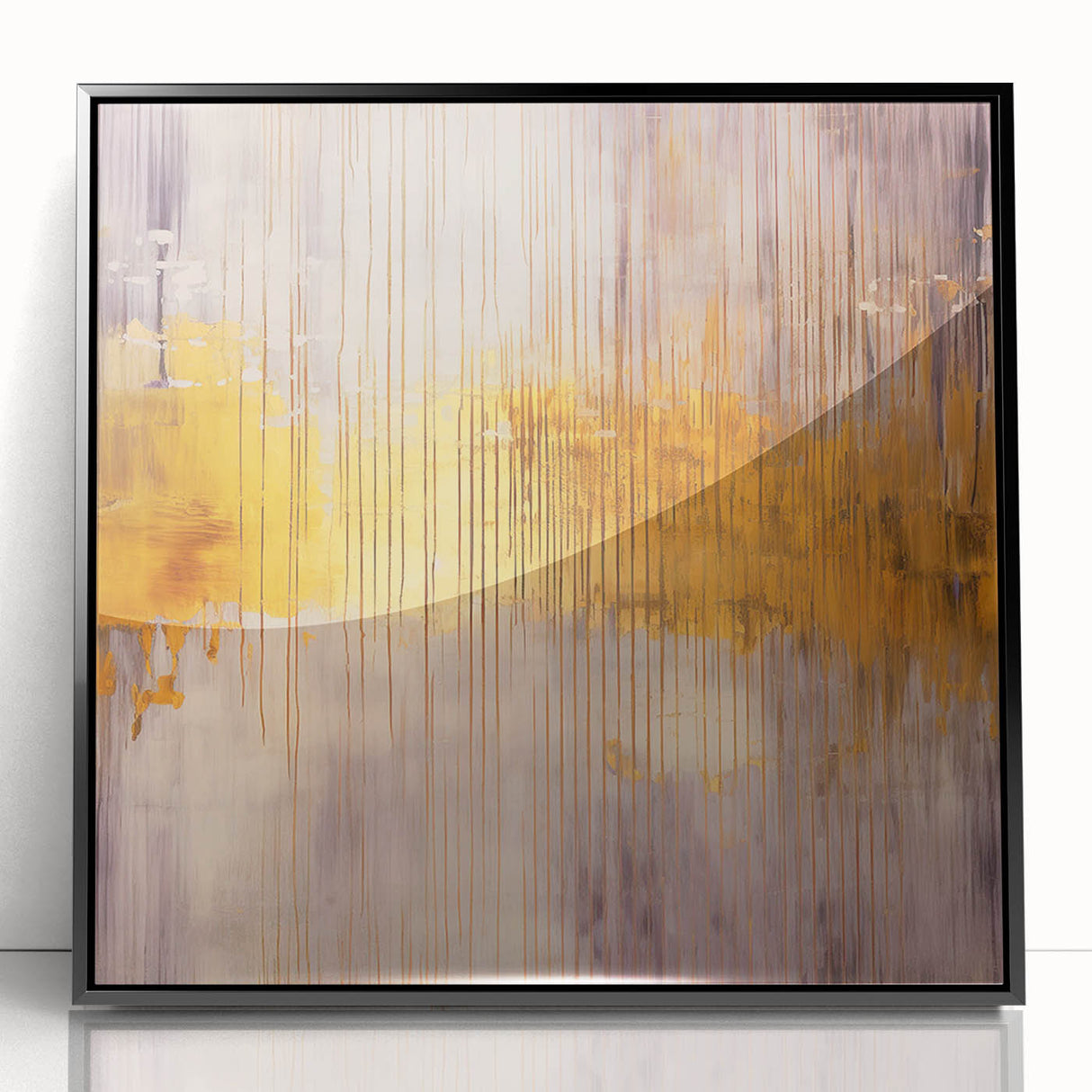 Framed abstract wall art featuring dynamic black strokes on an acrylic surface, adding a modern touch to home decor, ideal for contemporary living spaces.