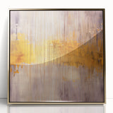 Framed wall art showcasing abstract strokes in gold and black, highlighting modern elegance and sophistication, perfect for contemporary home decor.