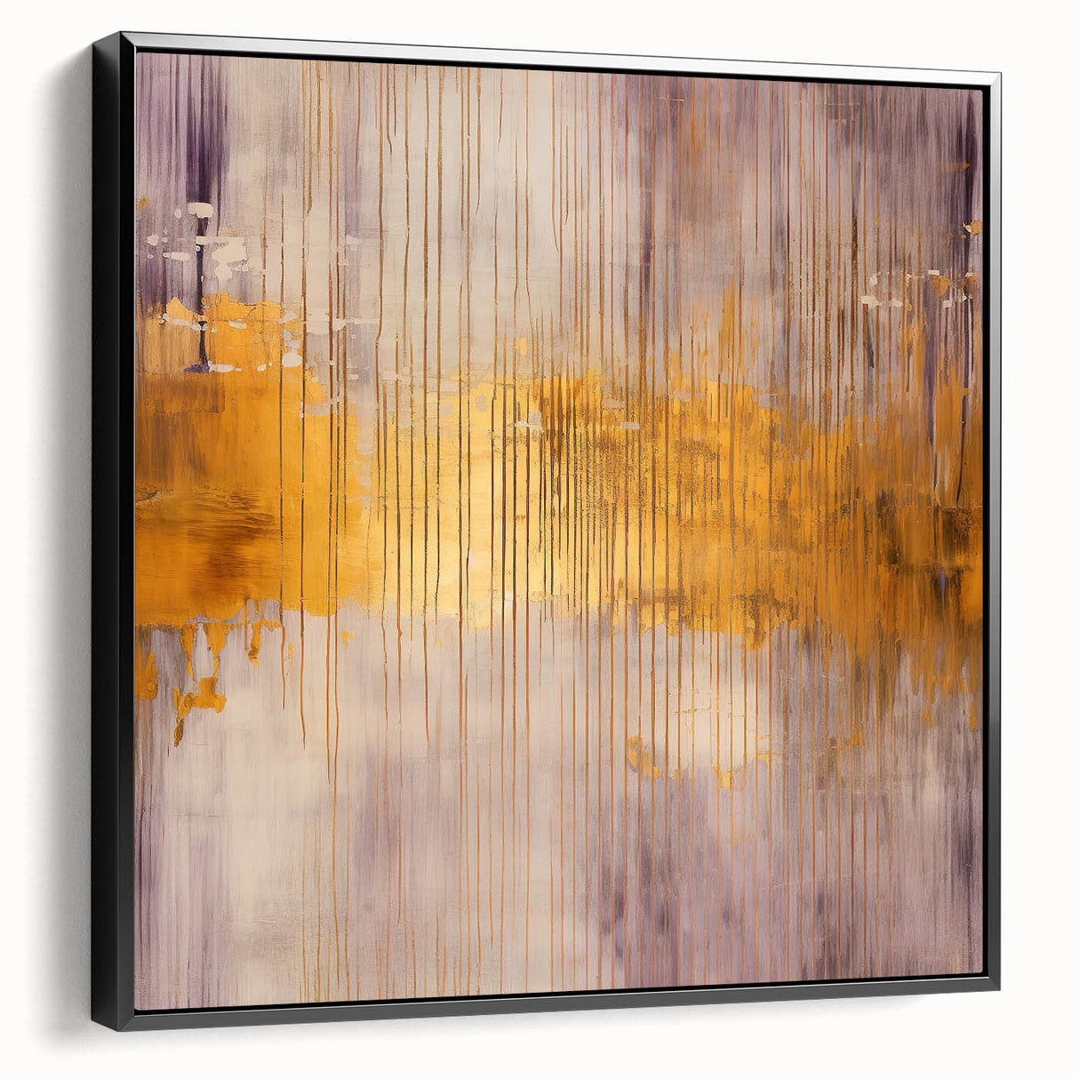 Framed wall art showcasing abstract strokes in black and white, with textured canvas and a sleek black frame, perfect for modern home decor.