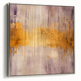 Framed canvas wall art showcasing abstract silver strokes against a neutral background, perfect for modern home décor. Side view highlights its elegant design and sleek finish.