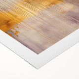 Abstract wall art on rolled canvas showcasing vibrant strokes in shades of blue, orange, and green, ideal for modern home decor. Packaged securely in a cardboard tube for safe shipping.