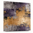 Abstract wall art featuring colorful strokes on acrylic glass, displayed from a side view with visible mounting pins, ideal for modern decor settings.
