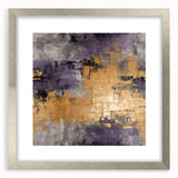 Abstract strokes wall art framed with a silver mat, showcasing vibrant colors and unique designs, perfect for modern home decor or office aesthetics.