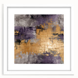 Abstract strokes wall art design in a white frame with mat, showcasing vibrant colors and dynamic patterns, perfect for modern home decor.