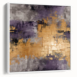 Framed canvas wall art showcasing abstract strokes in soft white and gray hues, adding a modern touch to home decor. Side view highlights the sleek frame design.