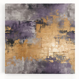 Abstract strokes wall art on stretched canvas showcasing vibrant hues of blue, orange, and yellow, ideal for modern home decor and artistic ambiance.