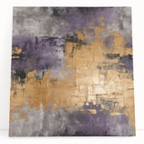 Abstract strokes wall art on a stretched canvas, showcasing vibrant hues of blue, pink, and gold. Perfect for modern home decor, adding a contemporary touch to any space.