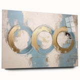 Elegant Bedroom Wall Art – Gold & Blue Framed Canvas and Acrylic Print