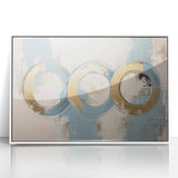 Elegant Bedroom Wall Art – Gold & Blue Framed Canvas and Acrylic Print