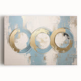 Elegant Bedroom Wall Art – Gold & Blue Framed Canvas and Acrylic Print