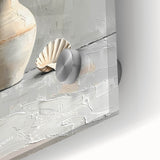 Dining Room Wall Decor - Neutral Vase & Shell Still Life Art