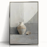 Dining Room Wall Decor - Neutral Vase & Shell Still Life Art