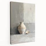 Dining Room Wall Decor - Neutral Vase & Shell Still Life Art
