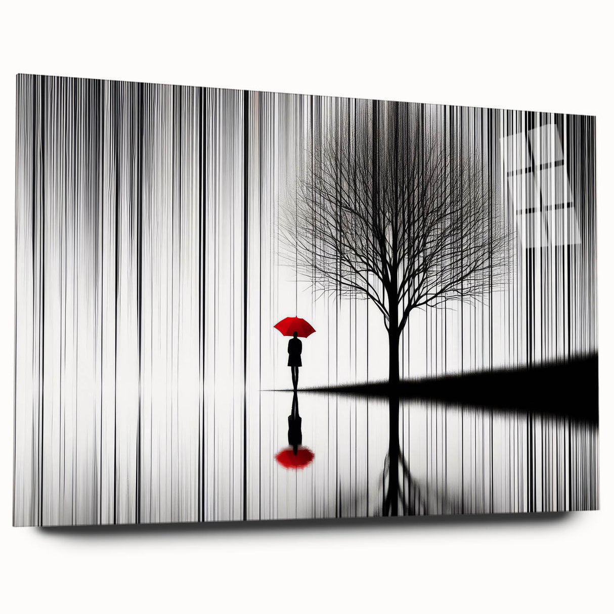 Abstract figurative wall art displayed in side view, featuring vibrant colors and intricate patterns on acrylic glass, perfect for modern home decor.