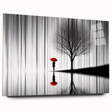 Abstract figurative wall art displayed in side view, featuring vibrant colors and intricate patterns on acrylic glass, perfect for modern home decor.