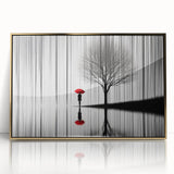 Framed abstract figurative wall art featuring gold accents and a modern design, perfect for contemporary home decor. Ideal for enhancing living spaces with elegance.