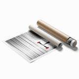 Abstract figurative wall art print featuring vibrant colors and dynamic shapes, showcasing modern artistic expression, packaged in a protective cardboard tube for safe delivery.