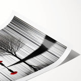 Abstract figurative wall art print showcasing vibrant colors and dynamic shapes, rolled and ready for display, ideal for modern home decor.