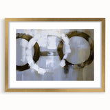 Abstract geometric frame with a gold mat, showcasing a modern design, ideal for home decor or art display. The frame adds a touch of elegance to any setting.