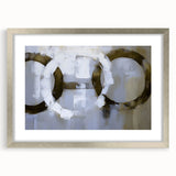 Abstract geometric frame in silver, showcasing a modern design with a mat. Perfect for enhancing contemporary home decor, this stylish frame adds elegance and sophistication to any space.