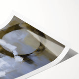 Abstract geometric rolled print showcasing vibrant colors and intricate shapes, designed for modern home decor, packaged securely in a protective cardboard tube.