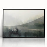 Framed acrylic wall art showcasing an abstract landscape design with vibrant colors and intricate patterns, presented in a sleek black frame, ideal for modern decor.