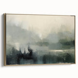 Framed abstract landscape wall art in gold tones, showcasing a modern artistic design. The canvas features intricate textures and vibrant colors, perfect for enhancing home decor.