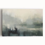 Vibrant abstract landscape wall art in a stretched canvas format, showcasing bold colors and dynamic shapes, perfect for modern home decor.