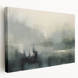 Abstract landscape wall art on stretched canvas showcasing vibrant colors and dynamic shapes, displayed in a side view to highlight its textured finish and depth. Perfect for modern home decor, this piece adds a contemporary touch to any interior space.