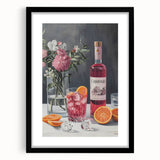 Extra large, textured abstract art print featuring vibrant colorful swirls on a black framed canvas.