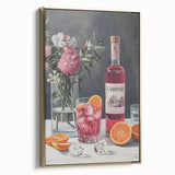 Framed canvas depicting a vintage poster art of a landscape, featuring muted earth tones, ideal for bedroom wall decor.