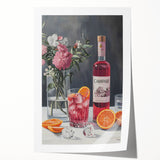 Extra large rolled print of colorful floral patterns on a white background, suitable for art wall dining room or bathroom.