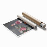 Extra large rolled print featuring a floral design in soft pastel shades, ideal for classy bathroom wall art.