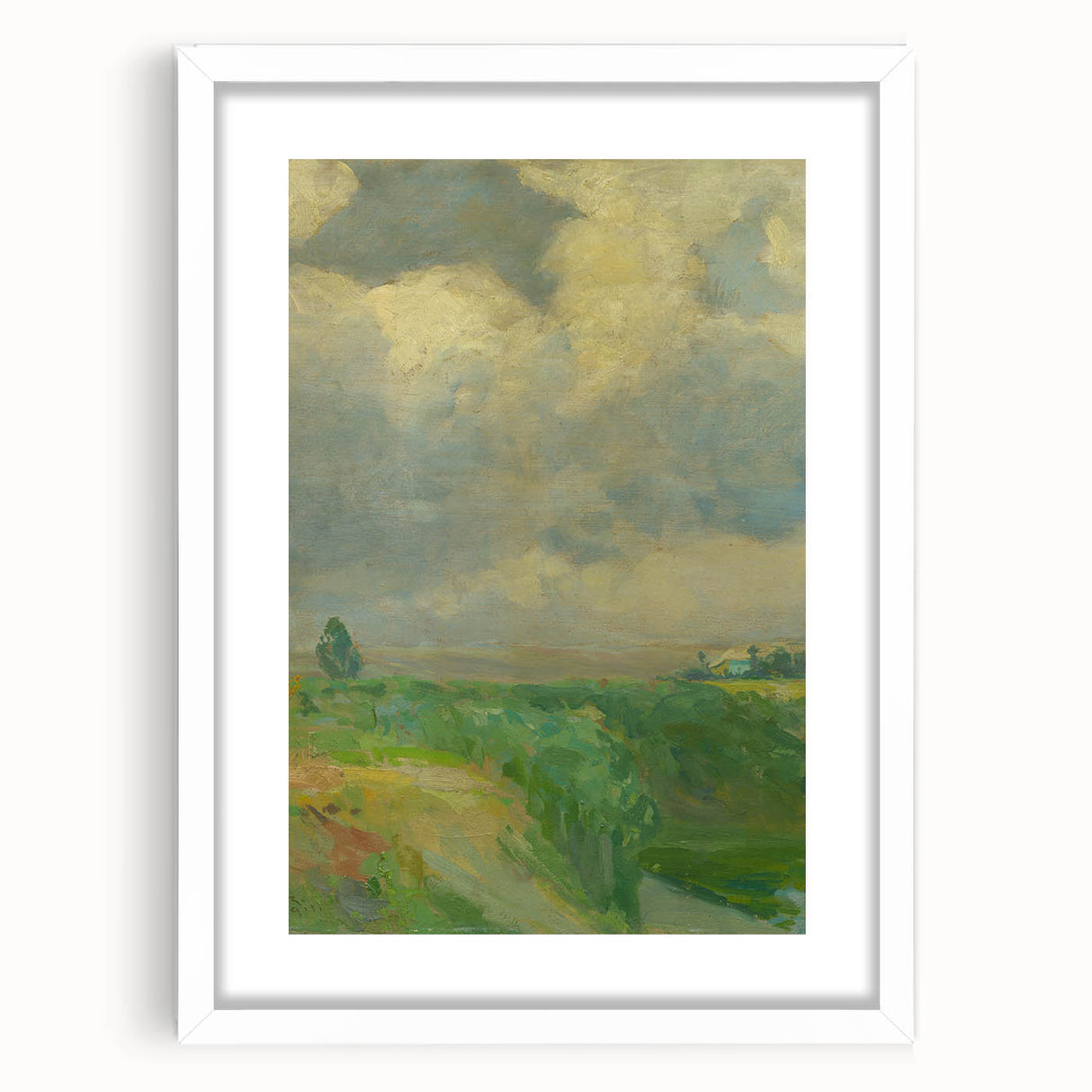 Impressionist Landscape Art: Lajos Csordák's Cloudy Sky Print