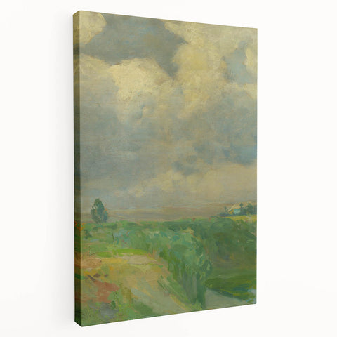 Impressionist Landscape Art: Lajos Csordák's Cloudy Sky Print